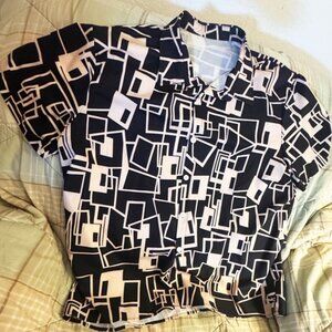 Fun Men's Retro Style Shirt 3XL Black and Tan Like New